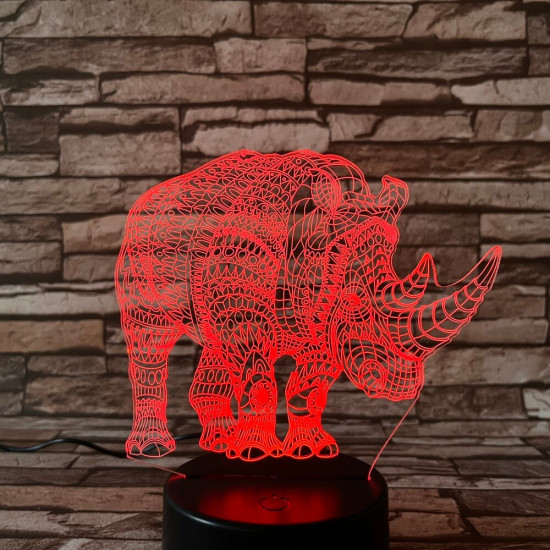 Orrszarvú 3D led lámpa
