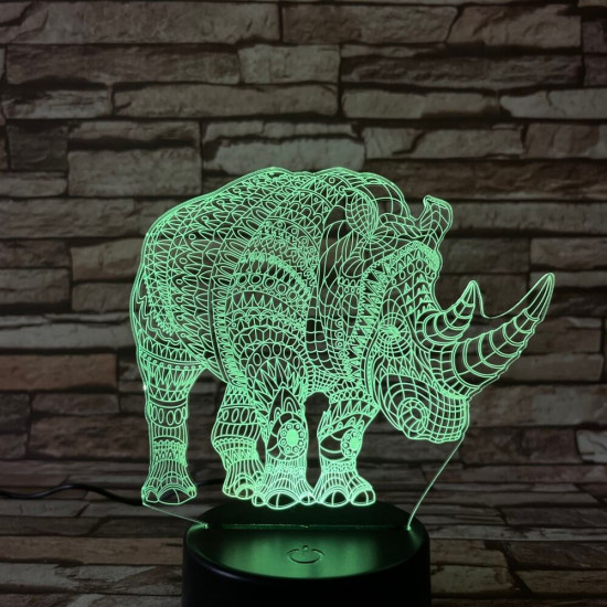 Orrszarvú 3D led lámpa