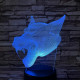 Farkas Fej 3 7 színű 3D led lámpa