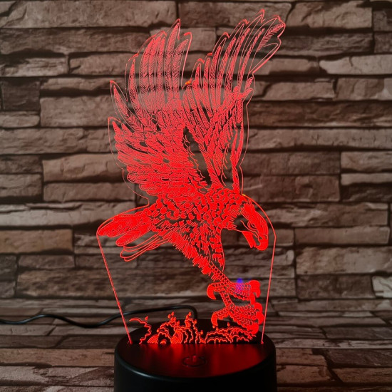 Sas leszáll 7 színű 3D led lámpa