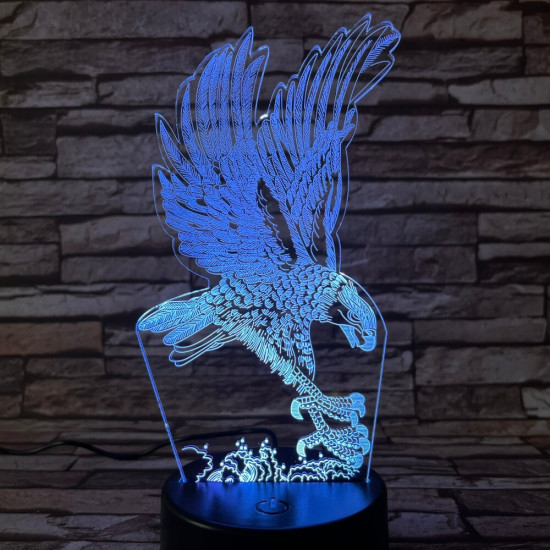 Sas leszáll 7 színű 3D led lámpa