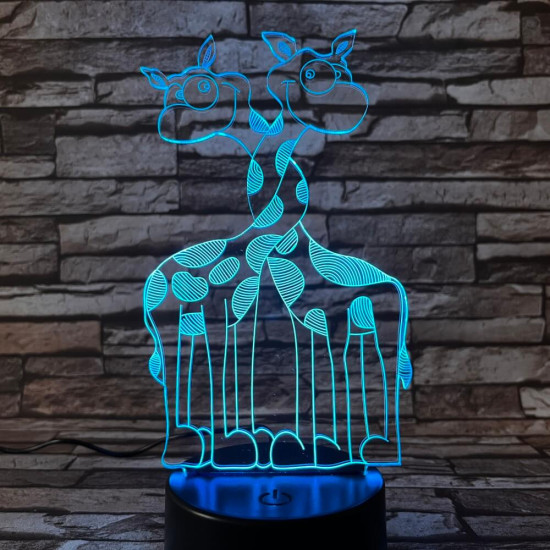 Zsiráfok 3D led lámpa
