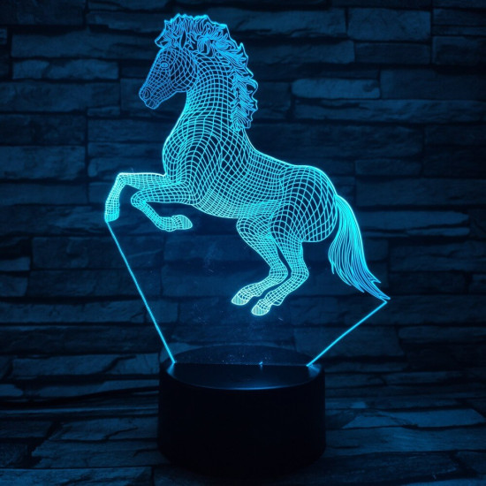 Ágaskodó Ló 3D led lámpa