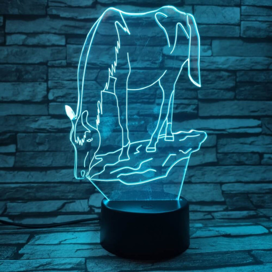Ló iszik 7 színű 3D led lámpa