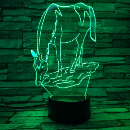 Ló iszik 7 színű 3D led lámpa