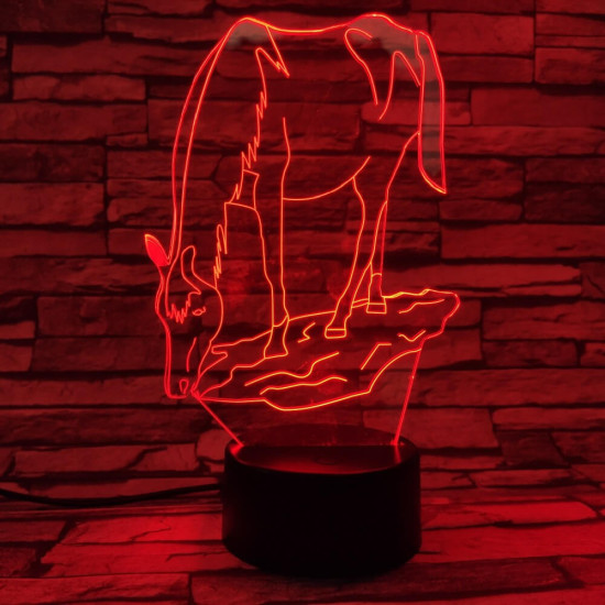 Ló iszik 7 színű 3D led lámpa
