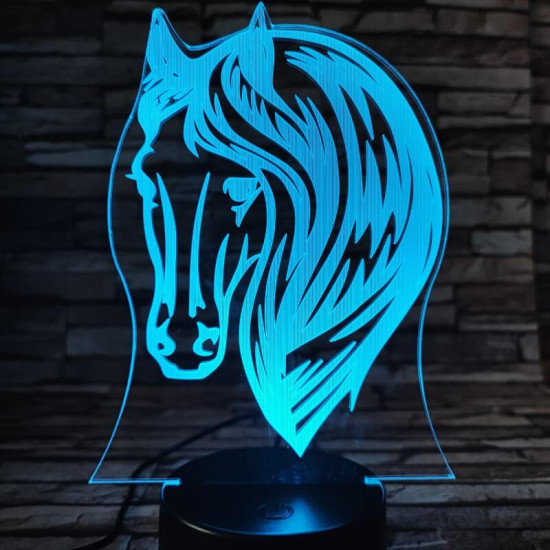 Ló fej 7 színű 3D led lámpa