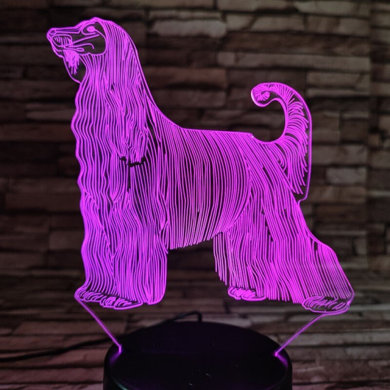 Afgán Agár 7 színű 3D led lámpa