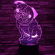 Mopsz 7 színű 3D led lámpa