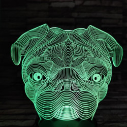 Bordeaux-i dog 7 színű 3D led lámpa