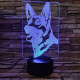 Német juhász kutya 7 színű 3D led lámpa