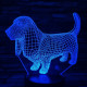 Basset Hound kutya 7 színű 3D led lámpa