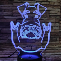 Foxterrier 7 színű 3D led lámpa
