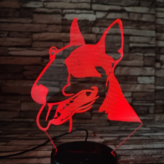 Bullterrier 7 színű 3D led lámpa