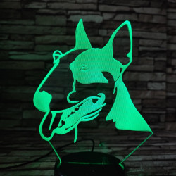 Bullterrier 7 színű 3D led lámpa