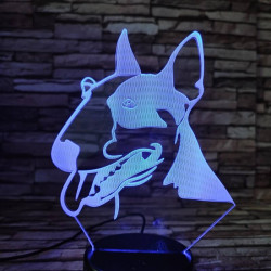 Bullterrier 7 színű 3D led lámpa