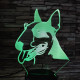 Bullterrier 7 színű 3D led lámpa