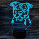 Staffordshire bullterrier 7 színű 3D led lámpa