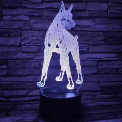 Dobermann 7 színű 3D led lámpa