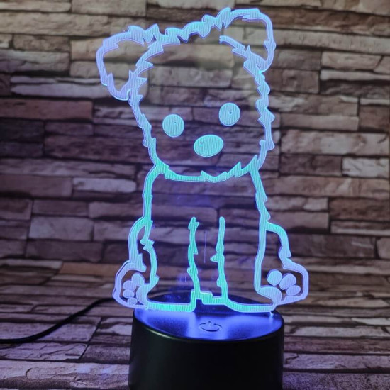 Havannai pincs 7 színű  3D led lámpa