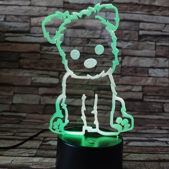 Havannai pincs 7 színű  3D led lámpa