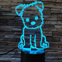 Havannai pincs 7 színű  3D led lámpa