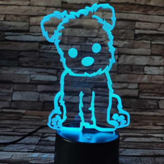 Havannai pincs 7 színű  3D led lámpa