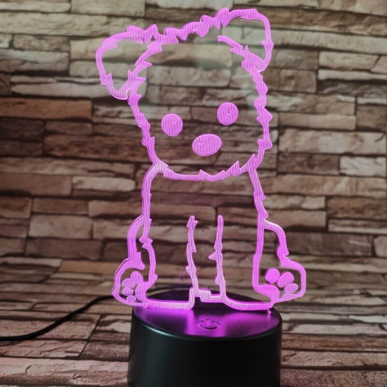 Havannai pincs 7 színű  3D led lámpa