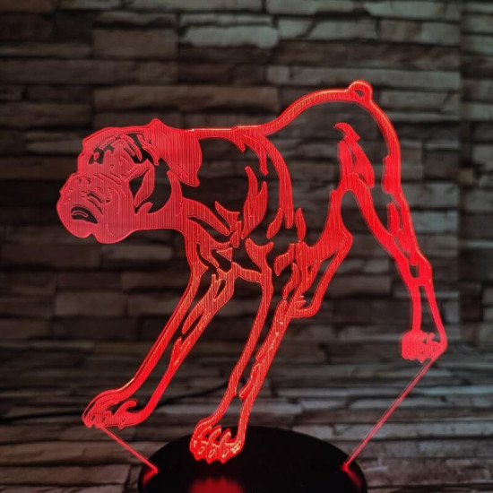 Boxer 7 színű  3D led lámpa
