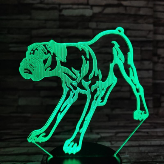 Boxer 7 színű  3D led lámpa