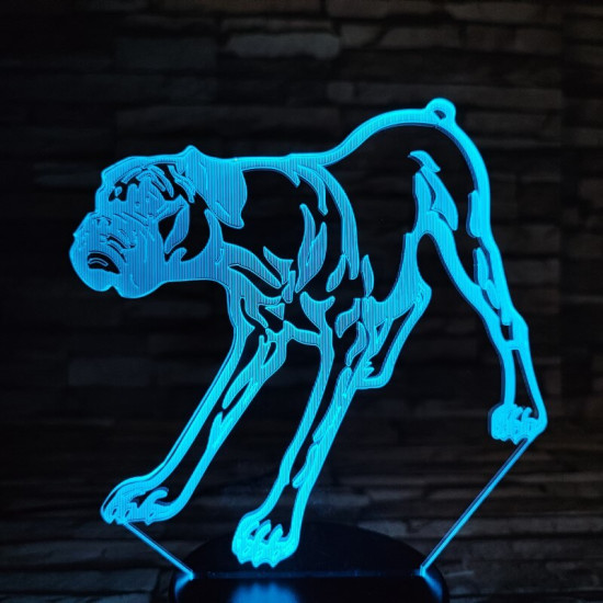 Boxer 7 színű  3D led lámpa
