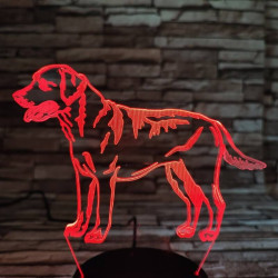 Labrador retriever 7 színű 3D led lámpa