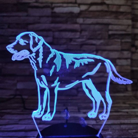 Labrador retriever 7 színű 3D led lámpa
