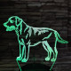 Labrador retriever 7 színű 3D led lámpa