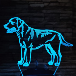 Labrador retriever 7 színű 3D led lámpa