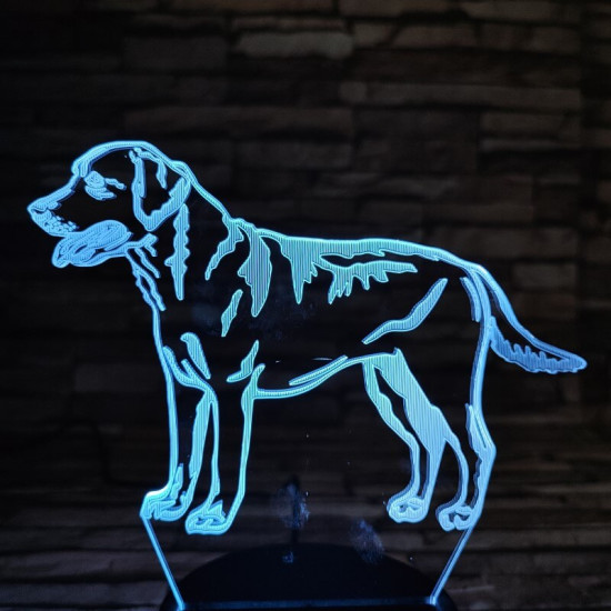 Labrador retriever 7 színű 3D led lámpa