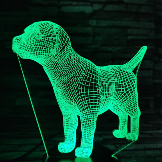 Beagle kutya 7 színű 3D led lámpa