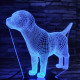 Beagle kutya 7 színű 3D led lámpa