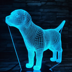 Beagle kutya 7 színű 3D led lámpa