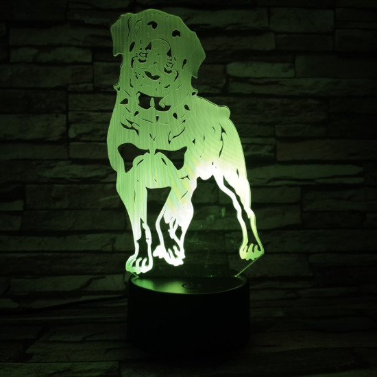 Rottweiler 7 színű 3D led lámpa