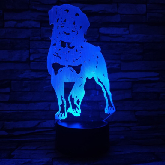 Rottweiler 7 színű 3D led lámpa