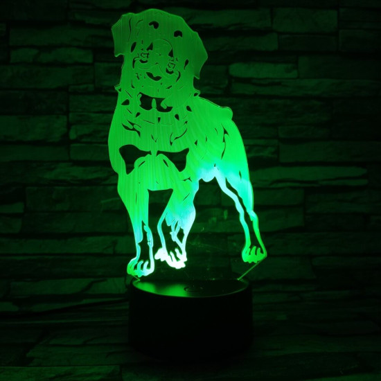 Rottweiler 7 színű 3D led lámpa