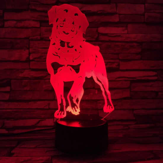 Rottweiler 7 színű 3D led lámpa