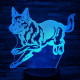 Német juhász 7 színű 3D led lámpa