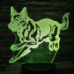 Német juhász 7 színű 3D led lámpa