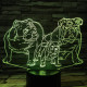 Buldog Család 7 színű 3D led lámpa