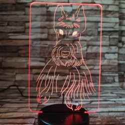 Schnauzer kutyus 3D led lámpa