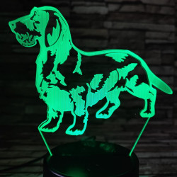 Tacskó drótszőrű 7 színű 3D led lámpa