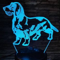 Tacskó drótszőrű 7 színű 3D led lámpa