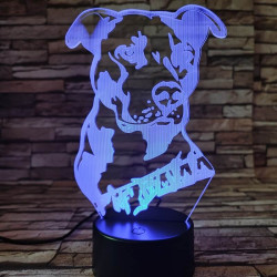 Amerikai bulldog 7 színű 3D led lámpa